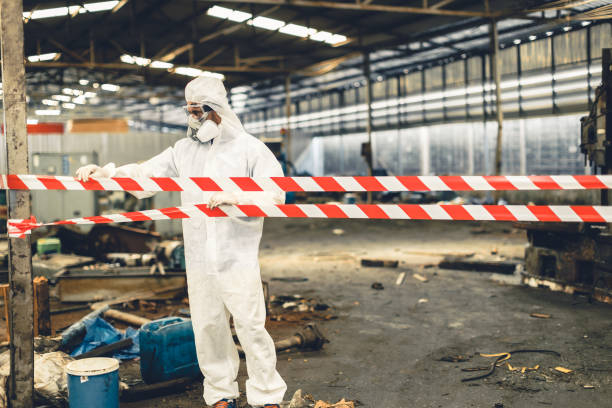 Professional Biohazard Cleanup technician working in Salem, AR